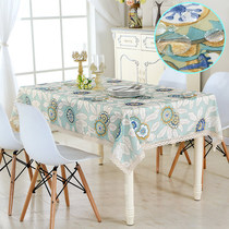 Waterproof tablecloth Net red pastoral ins dining table cloth Fresh European cotton linen fabric household round table Rectangular coffee table