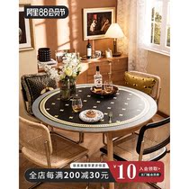 Taro Castle Retro Light Luxury Modern Leather Round Tea Cottage Waterproof Oil-resistant Round Dining Table Pads