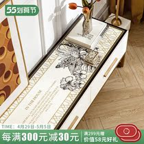 Monet Garden Modern Minimalist Light Lavish Leather TV Cabinet Mat Shoes Cabinet Xuan Guan Mat Wine Cabinet Side Cabinet Mat Strip