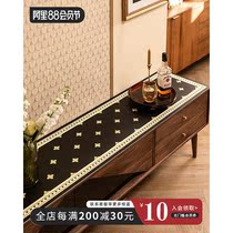 Taro Castle Retro Light Luxury Leather Table Pads Waterproof Oil-resistant and Dust-free Next Cabinet
