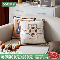 Horses morning American light lavish retro style Pillow Sofa Living-room Back Cushions Headcushion Backrest Cover Superior sense holding pillows