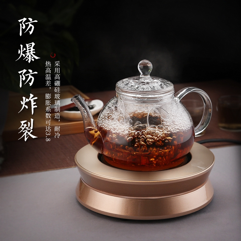 Glass burn blisters teapot high - temperature household use, informs the for induction cooker pot of tea, the tea set