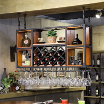 Wall-mounted Wine Cabinet Wine Rack Wall Hanging Wall Red Wine Glass Shelf Upside Down Creative Personality High Foot Cup Rack Wine Glass Bar Suspension