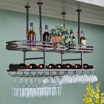 Red wine glass shelf upside down hanging bar Terrace Bar Creative Pendulum high-footed goblet hanger European-style home grape cup holder