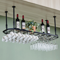 Red Wine Glass Shelf Upside Down Light Extravagant Terrace Bar Pendulum hanger Home High foot cup hanging wine rack with light