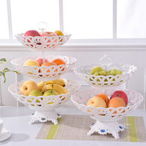 European style large creative multi-layer fruit basket living room hollow fruit plate plastic three-layer snack melon fruit plate