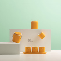 Modern simple kung fu tea set home light luxury ceramic tea set Small set gift box office dry bubble tea tray