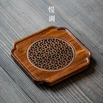 Slow adjustment Chinese retro tea dry bubble pot Load-bearing bamboo large tea tray Kung Fu tea accessories Square pot pad