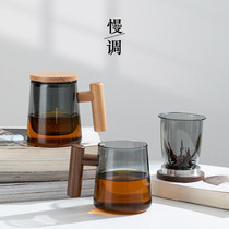 Glass Tea Cup Personal Dedicated Mens And Womens Office With Lid Handle Advanced Sensation Tea Water Separation Cups Home