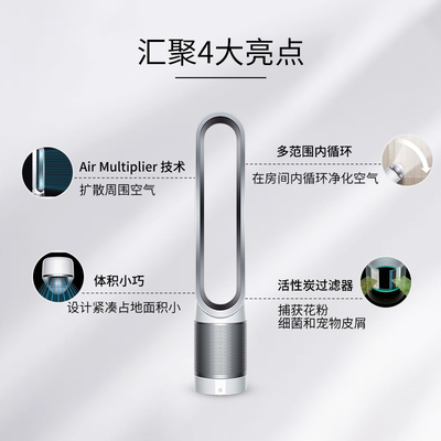 Dyson 戴森 TP00 无叶空气净化循环扇家用静音落地扇涡轮对流风扇