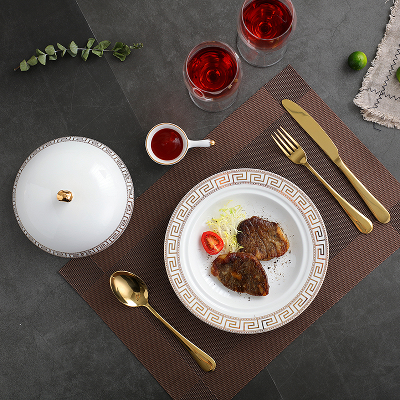 Hotel western - style food tableware of pottery and porcelain bowl with cover plate wing run rice FanPan abalone steak table Japanese yulan to offer them