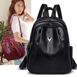 D18 Backpack Women's Korean Version Trendy 2022 New Internet Celebrity Versatile Soft Leather Large Capacity Fashion School Bag Backpack Women's Bag