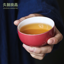 Kung Fu tea cup ceramic tea cup Japanese tea cup simple Master Cup large hipster individual cup solid color