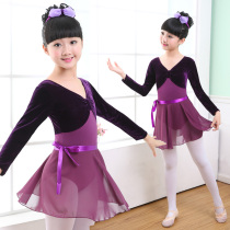 Autumn and winter childrens dance clothes girls long-sleeved childrens uniforms baby ballet Chinese dance grade performance