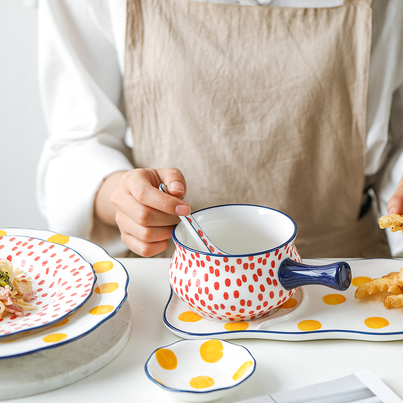 Nordic ins wind wave points to use of creative move of creative household crockery bowl dishes dishes rainbow such use