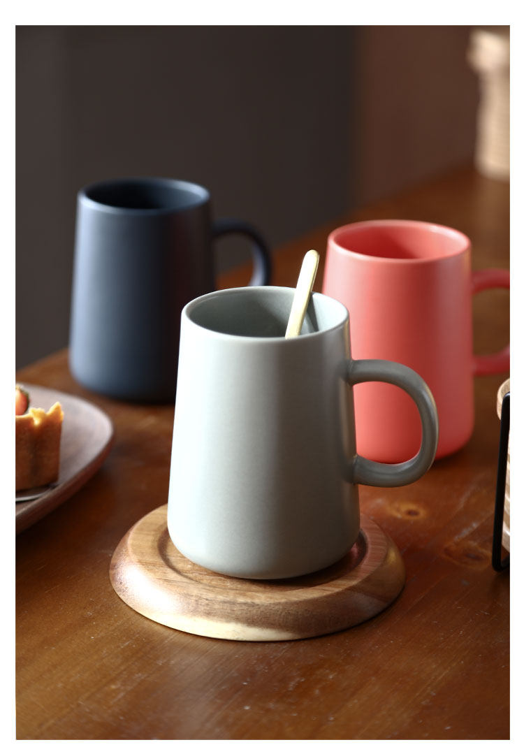 马卡龙色陶瓷火山口马克杯