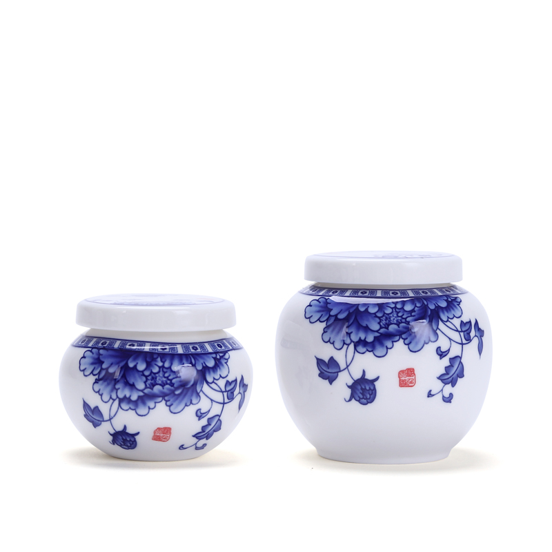 Porcelain child sealed ceramic pot small Porcelain tea pot candy jar jar of honey paste food tins canister
