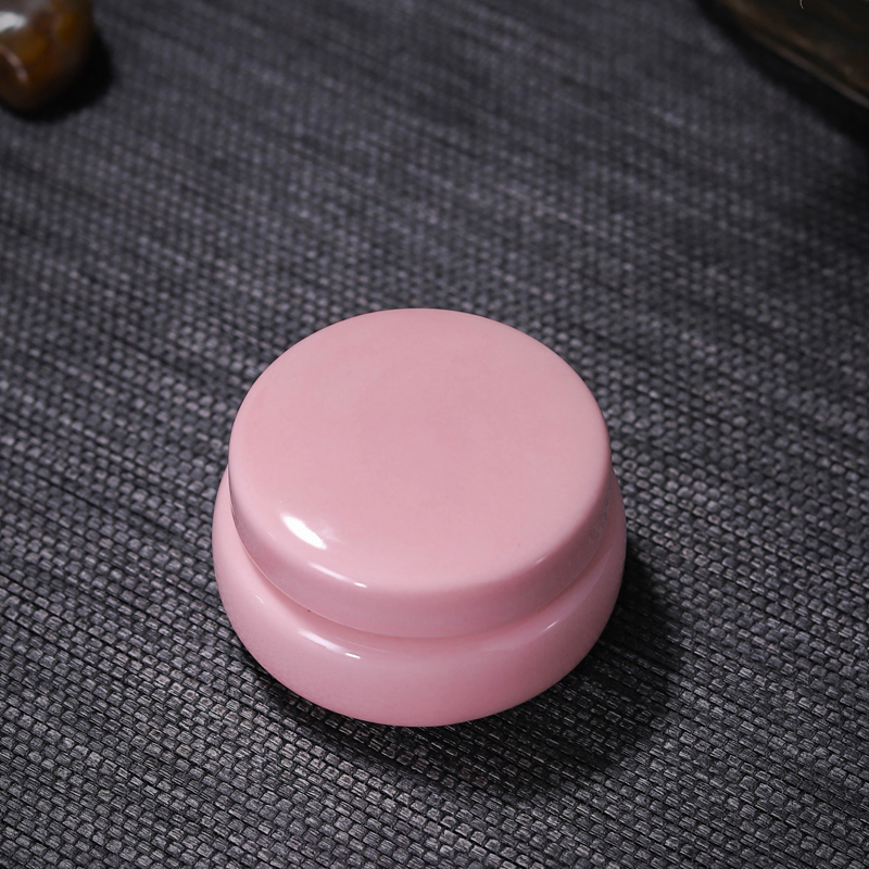 Work ceramic new pink green POTS canister porcelain powder pink box rouge box paste pot cream jar