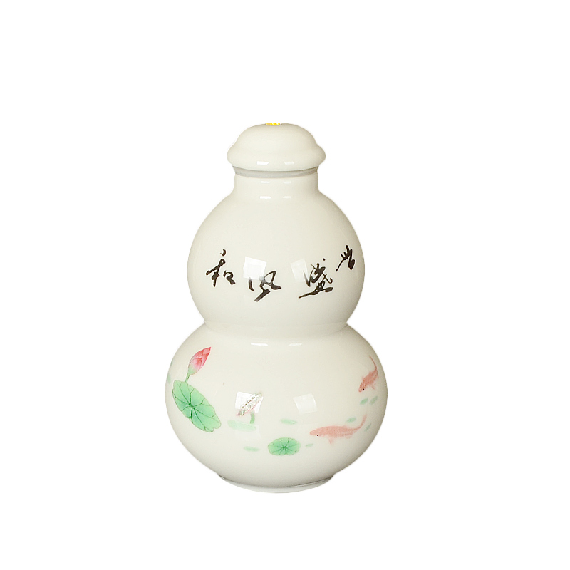 Ceramic bottle gourd bottles sealed tank Dan small pot porcelain powder blue and white porcelain small jar jar caddy fixings