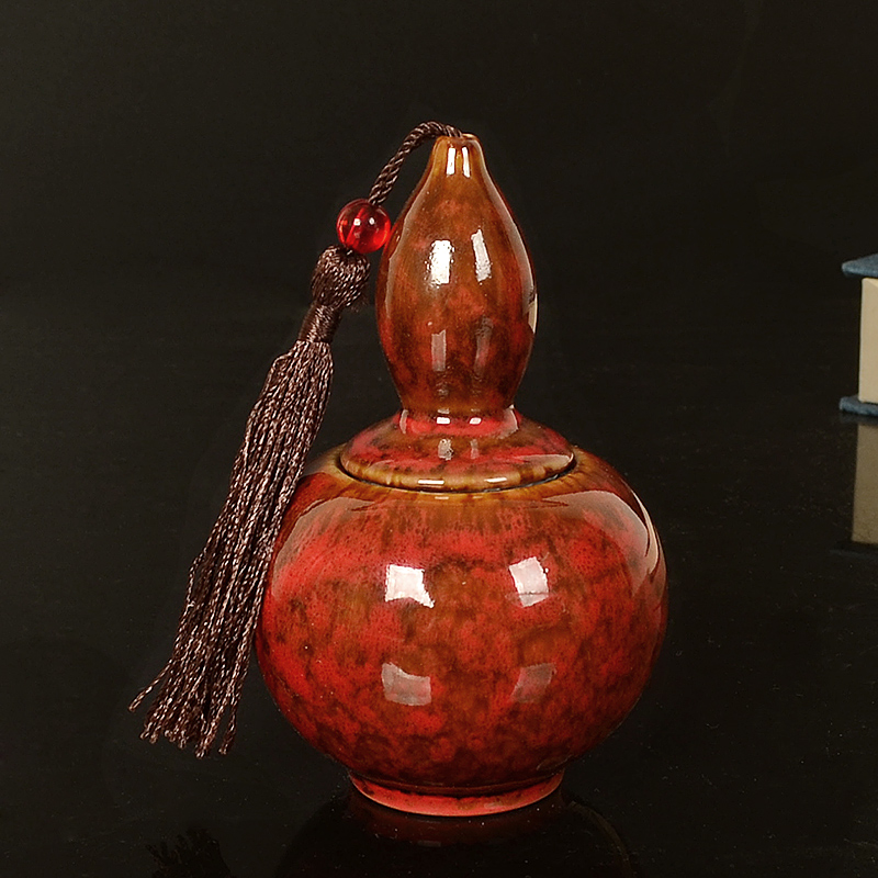 Ceramic pot gourd vases seal GuanPing child variable glaze caulis dendrobii cosmetic powder small tea pot