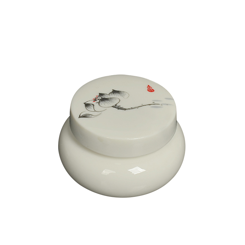 Small ceramic jar with cover cosmetic cream substance, side sealing ceramic pot Small caddy fixings powder porcelain jar