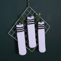 2019 Primary School students spring and summer new school uniform cotton socks black and white bar cute 3-18 years old tube socks British college style