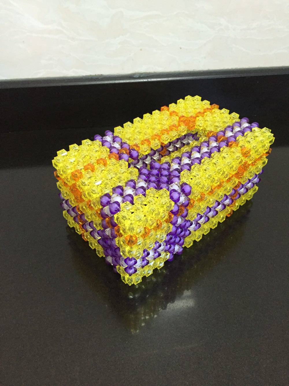 diy手工串珠纸巾盒水晶抽纸盒爱车上的点缀成品包邮