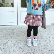 Girls baby leggings autumn and winter pants skirt 2020 new fake two thickened Western style pleated skirt 80 yards