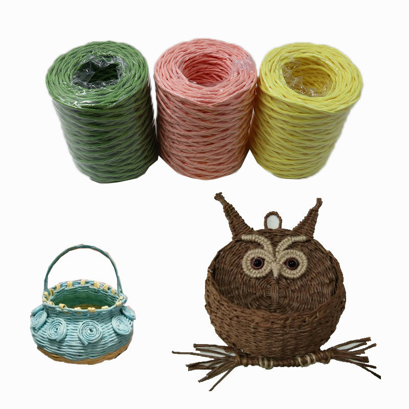 带铁丝 无铁丝 编织纸藤手工材料包纸绳制作篮子花瓶diy制作批发