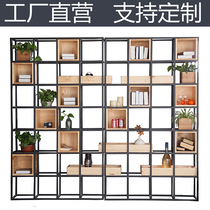 Nordic Iron Art Rack Xuanguan Screen Partition Floor Bookshelf Dining Room Office Living Room Multilayer Show Shelf