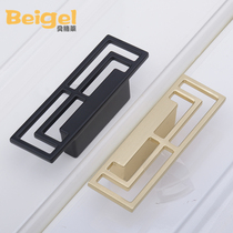 Modern pair cabinet drawer wardrobe door handle Nordic cabinet handle cloakroom cabinet copper color cabinet door handle