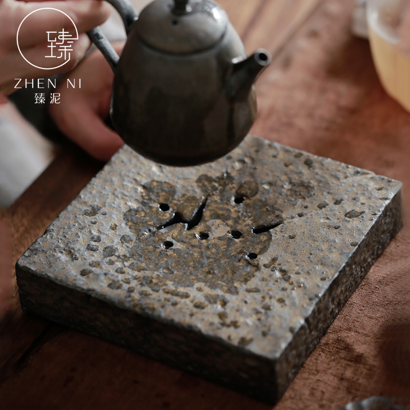 Restoring ancient ways by manual mud Japanese pot bearing rust glaze gold dry tea contracted kung fu tea pot pad water tea tray