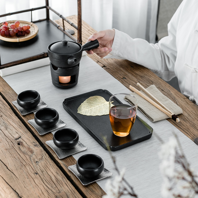 By Japanese kung fu tea set contracted household whole mud temperature ceramic teapot tea set something who make tea business suit