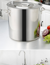 Commercial stainless steel barrel with lid stainless steel soup barrel thickened deepening large soup pot large capacity water storage barrel drum oil barrel