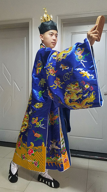 机绣正一派团龙法衣/台湾法衣绛衣/高功法服/法袍道袍