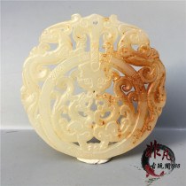 lao huo old anti-Ming and Qing antique jade Jade Dragon and Phoenix jade pendant pendant old objects Bi jade old jade