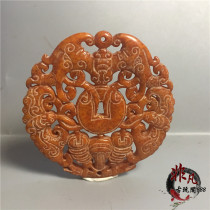 Retro anti Ming and Qing Han antiques Jade old jade carving Hollow blessed in front of jade pendant old objects