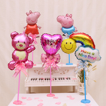 Birthday arrangement balloon baby one year old dining table decoration table floating column base table setting birthday party scene arrangement