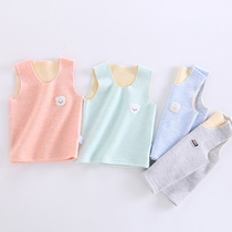 Newborn vest velvet thickened baby warm vest Autumn and winter cotton belly protection 1 baby male and female children 0-2 years old