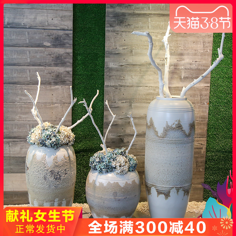 Jingdezhen retro nostalgia of large vase fell into the sitting room between example simulation artificial flowers adornment hotel furnishing articles