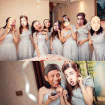 Wedding mask bride red hijab new best man blocking the door game props pick-up shaking sound Ma Heiyue Yun Song
