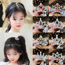 Girl's crown head decorates the child's baby crown hairpin hair folder combing princess birthday card cute hairdress girl