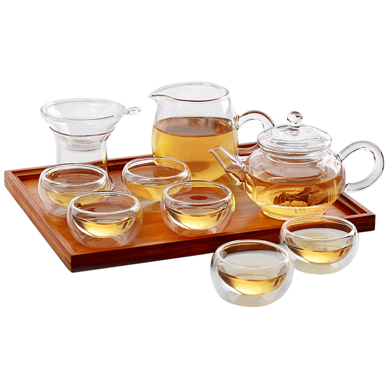 Heat resistant high temperature kung fu tea set glass teapot teapot filtering of a complete set of red tea tea cup