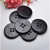 Newson men and women big clothes button round suit buckle black clothes buckle upscale double face big clothes button