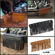 Indian original Chief Black Horse driver foot black leather tassel Master Chief Brown pedal decoration