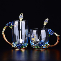 Glass enamel water cup female office tea cup men and women home Tea Cup creative gift