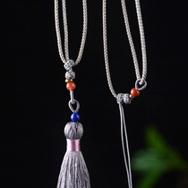 Nine palace jewelry hand woven rope Lapis lazuli south red gray tassel pendant rope brand with rope 28 yuan