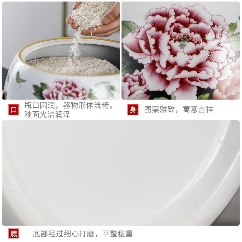 Jingdezhen ceramic storage tank hand by hand with cover Chinese medicine food rice, cooking pot grain tea pot