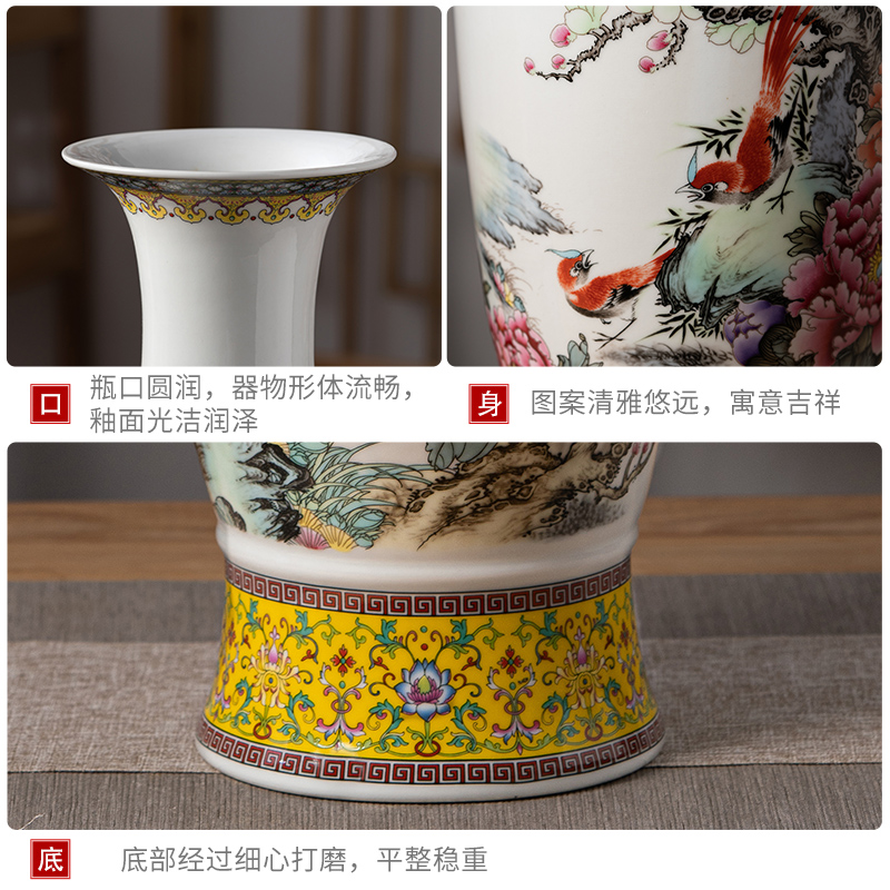 Jingdezhen archaize enamel pottery and porcelain vases, flower arrangement of Chinese style living room porch floor furnishing articles TV ark, adornment