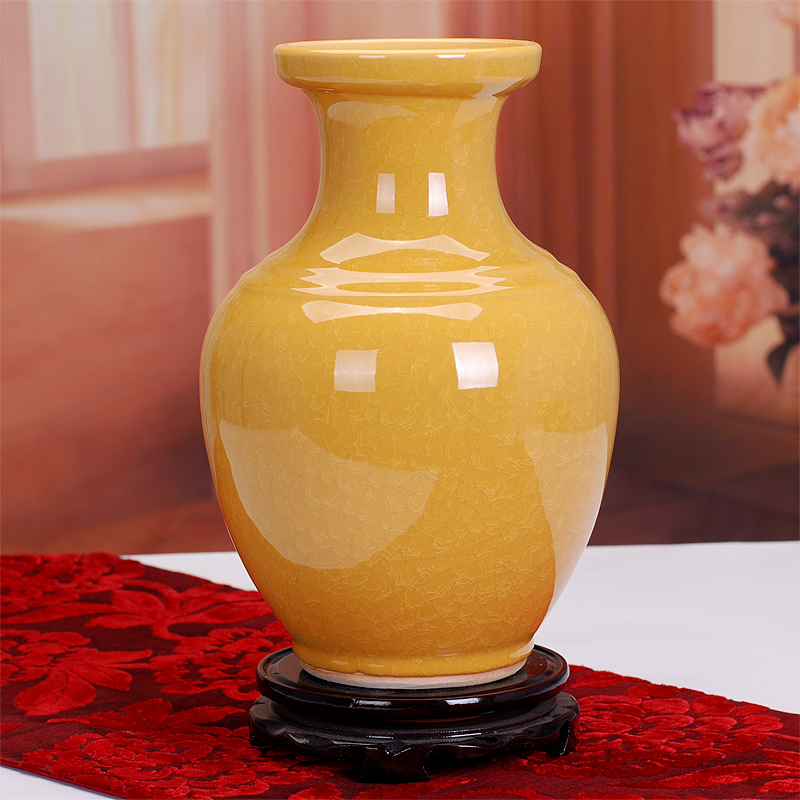 Sitting room 317 jingdezhen ceramic glaze color yellow vase classical decorative home furnishing articles art crafts